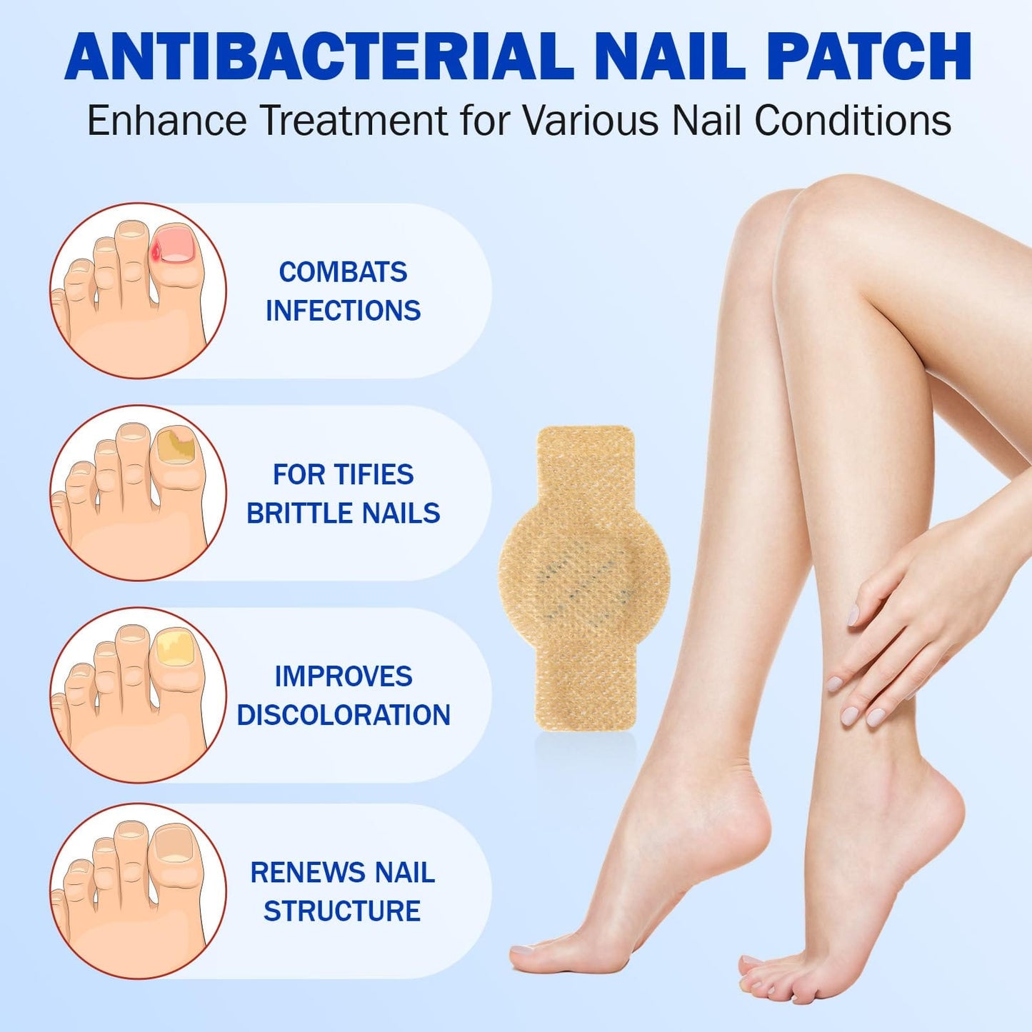 Cacukn Toenail Treatment Extra Strength Patches – Overnight Renewal (21 Pcs)