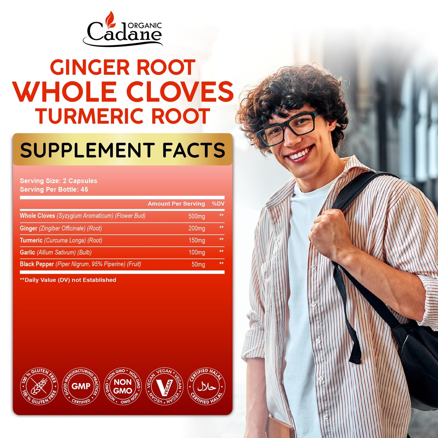 Cadane 5in1 Whole Cloves Herbal Blend – Digestive & Immune Support | 90 Capsules