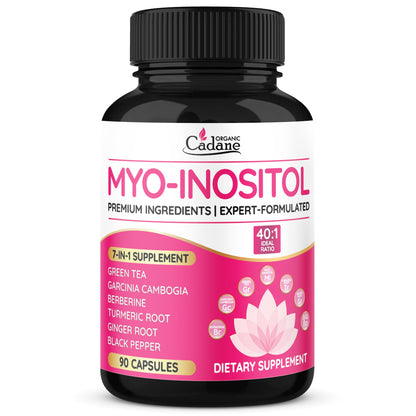 Cadane Organic Myo-Inositol & Green Tea Capsules – 90 Vegan, Non-GMO