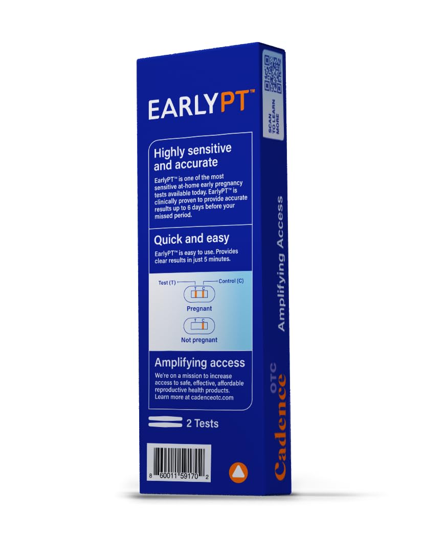 Cadence OTC EarlyPT Pregnancy Test Strips – 2 Pack, 99% Accurate, 5 Min Results