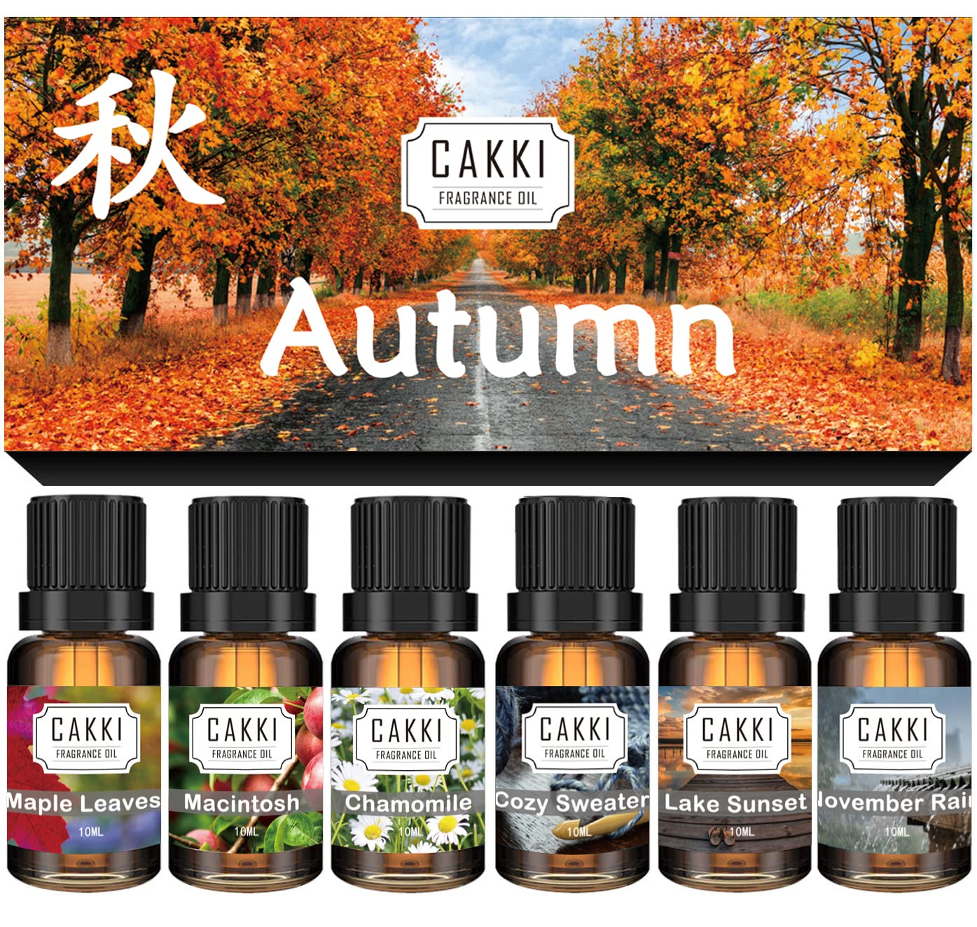Autumn Essential Oils for Diffusers - CAKKI 6x10ml Fragrance Oils