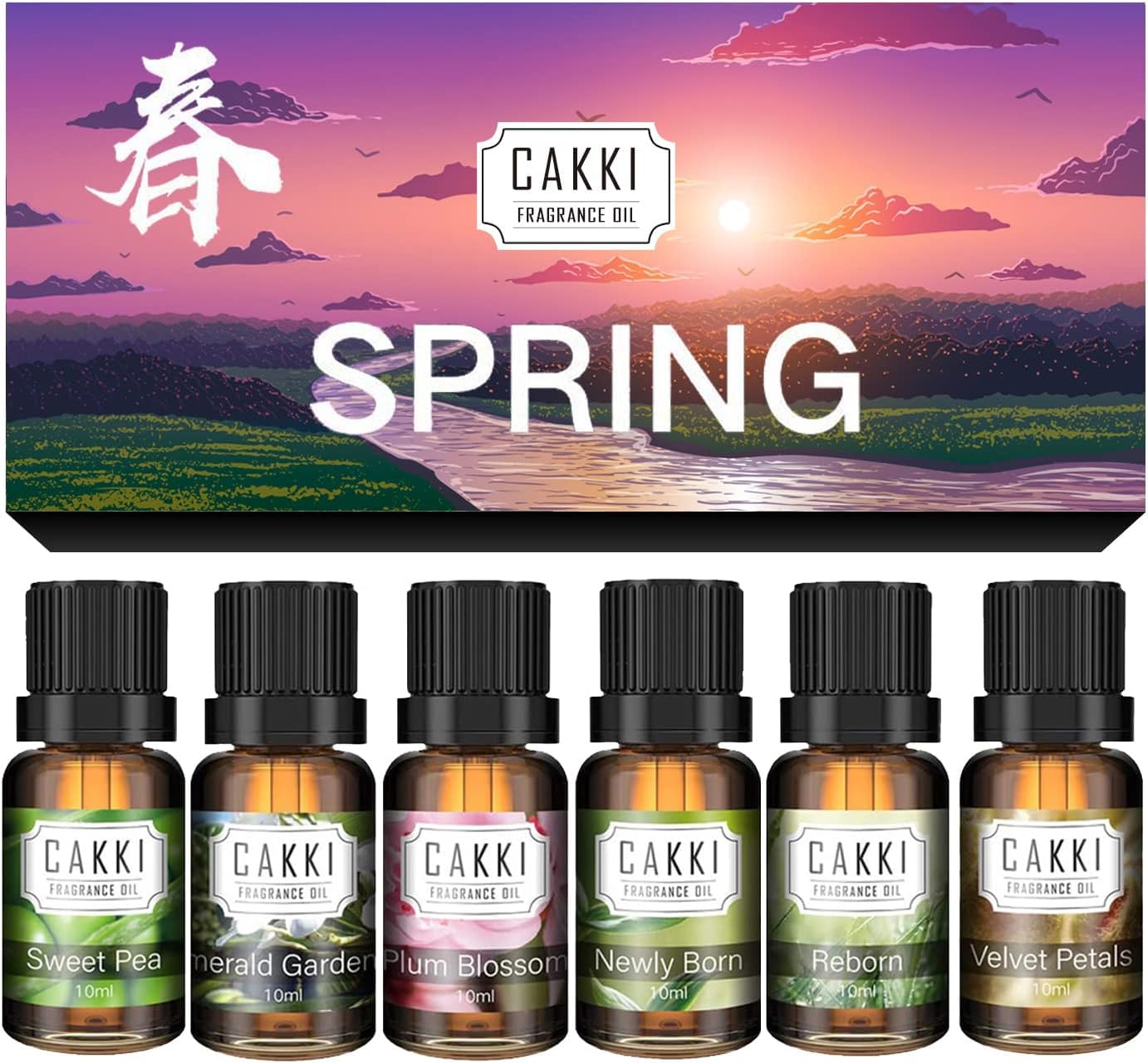 CAKKI Essential Oils for Diffusers – 6x10ml Spring Fragrance Set
