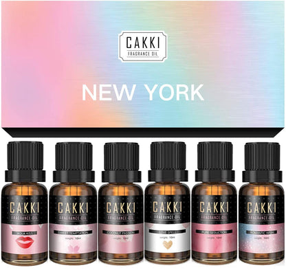 CAKKI Fragrance Oils Gift Set – 6x10ml Aromatherapy Oils for Diffusers and Candles