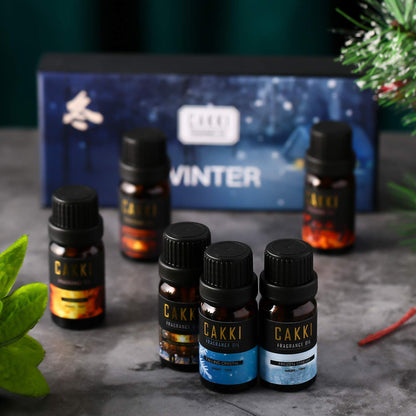 CAKKI Winter Essential Oils Set – 6 Scents for Diffusers, Candles, Soaps & Gifts