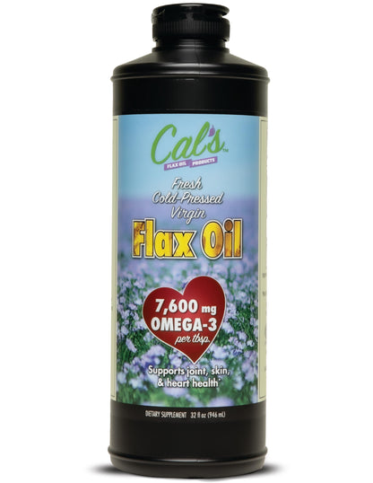 Cal's Flax Oil - Cold Pressed Flaxseed Oil, Omega-3, 32 oz