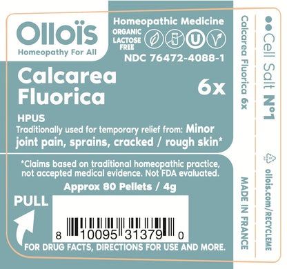 Calcarea Fluorica OLLOIS - Organic, Vegan, Kosher Cell Salt #1 (80 pellets)