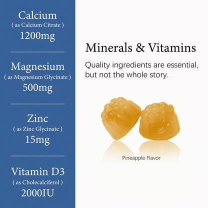 Calcium 1200 mg Gummies with Vitamin D3 & K2 – Sugar-Free, Vegan