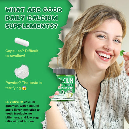 Calcium Citrate 1200 mg Gummies with Vitamin D3 – Vegan Bone & Teeth Support