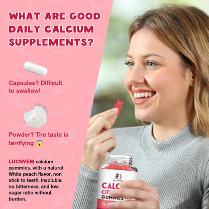 Calcium Citrate 1200mg Gummies with Vitamin D3 – 30 Day Supply