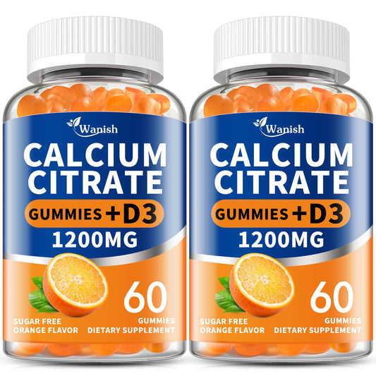 (2 Pack) Calcium Citrate 1200mg + Vitamin D3 Gummies – Vegan, Sugar-Free, Orange BritishVita | Premium UK Vitamins & Wellness Supplements
