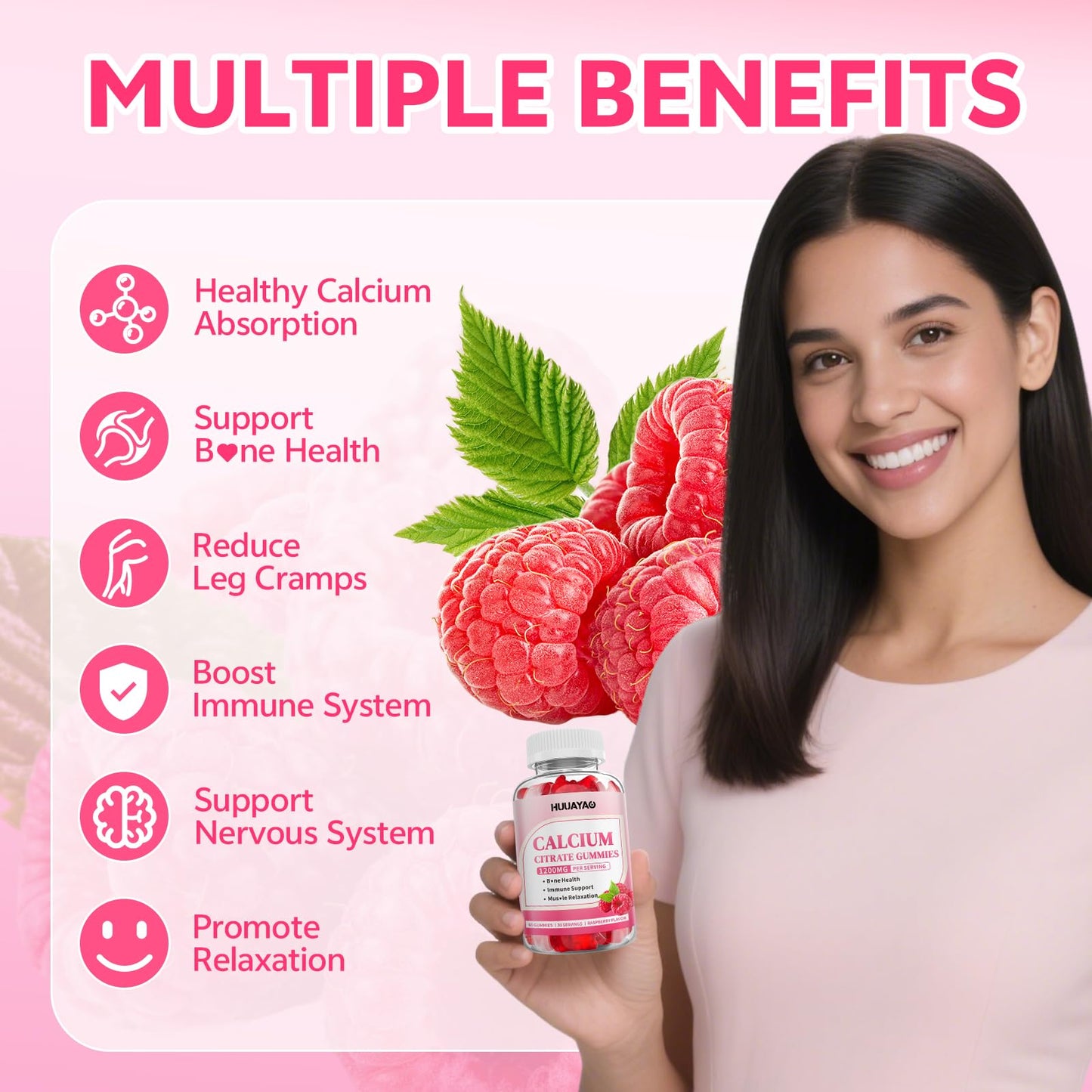 Calcium Citrate Gummies 1200mg – 60 Count | Adults & Kids