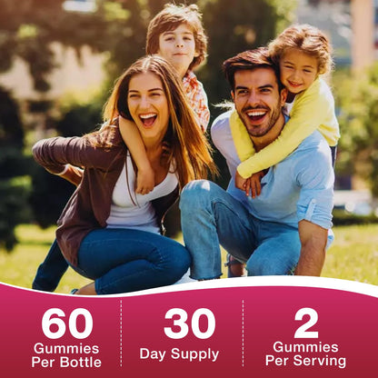 Calcium Citrate Gummies 1200mg - Sugar-Free Raspberry | Bone & Immune Support | 120 Count