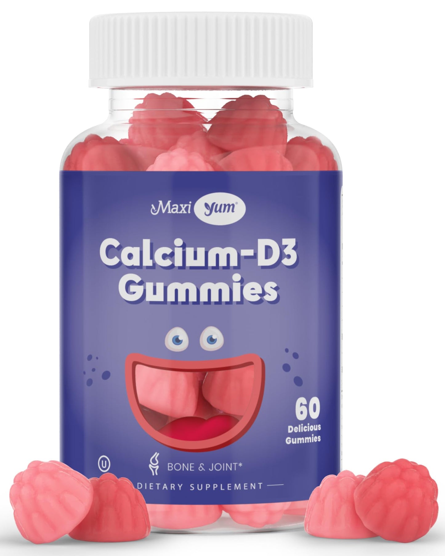 Calcium + D3 Gummy – Chewable Bone Support (Kosher) – 60 Count