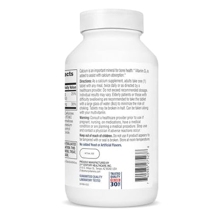 21st Century Calcium 500 mg + D3 Tablets - 400 Count | Bone Health Supplement