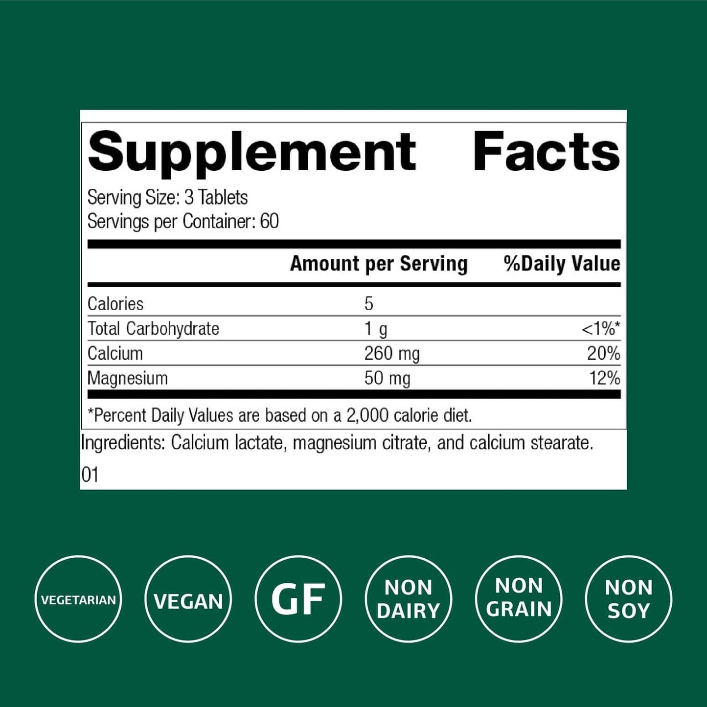 Standard Process Calcium Lactate – Bone & Immune Health (180 Tablets) | Vegan, Gluten-Free