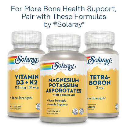 SOLARAY Calcium & Magnesium Citrate 2:1 Ratio with Vitamin D-3 - High Absorption, 180 Capsules