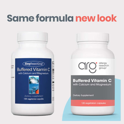 Allergy Research Group Buffered Vitamin C - 120 Capsules | Calcium Magnesium Complex | Immune Support