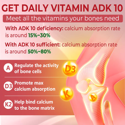 Vitamin D3 K2 A Gummies 5000IU / 10,000IU – 8-in-1 Vegan Calcium Magnesium Zinc | 2 Packs