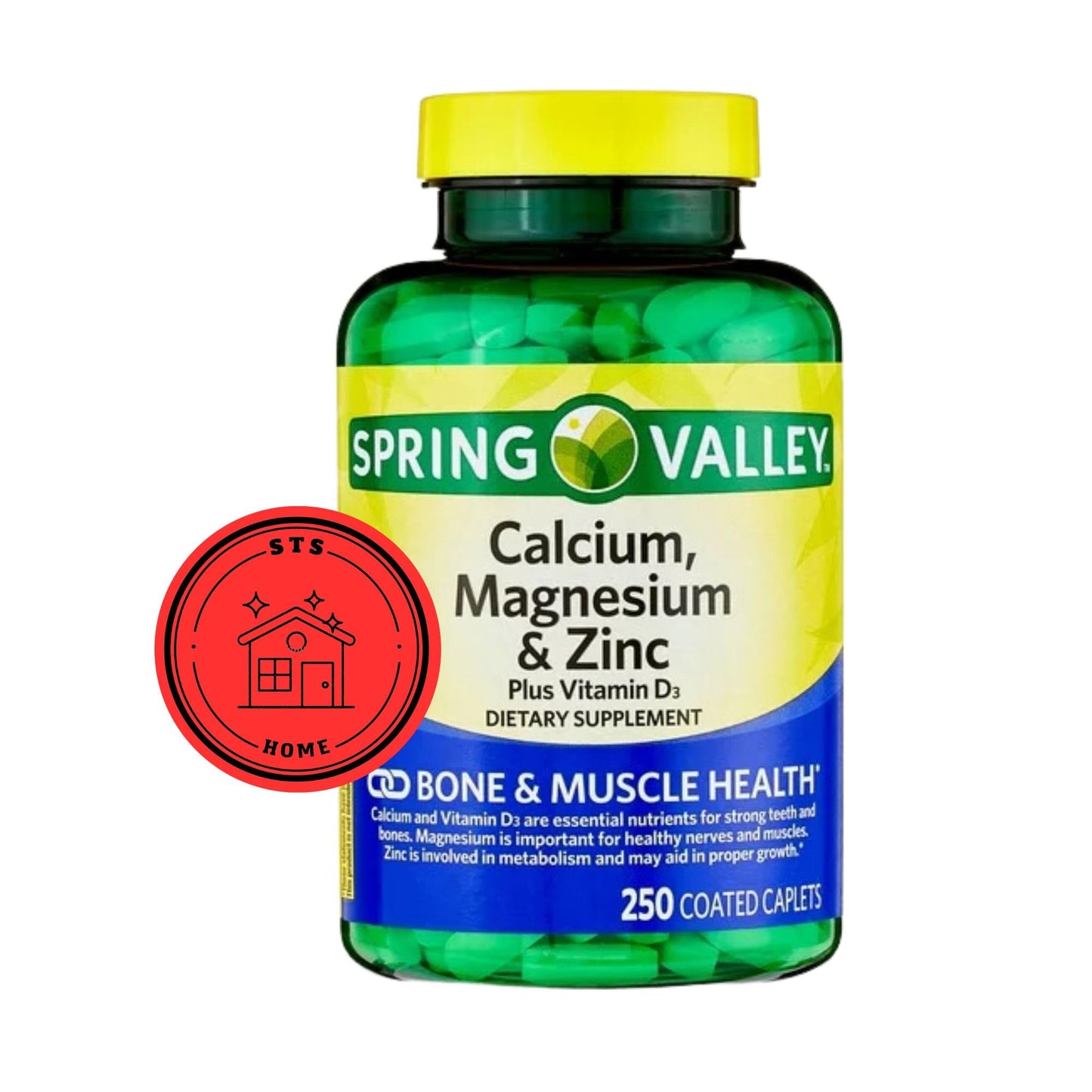 Calcium Magnesium Zinc with Vitamin D3 - Calcium 600 mg Supplement | Bone, Muscle & Immune Support | STS Sticker