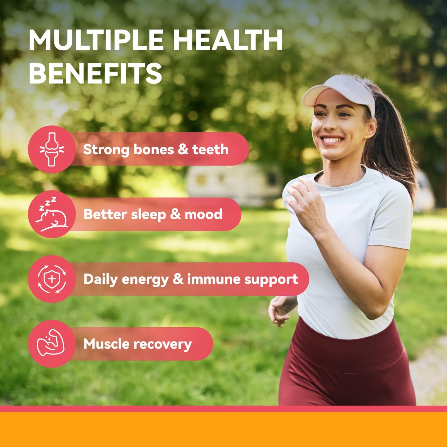 2-Pack Calcium Magnesium Zinc Gummies with D3, K2, B12 & B6 – Bone & Immune Support