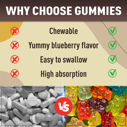 Calcium Magnesium Zinc Gummies for Women - 1000 mg, D3 & K2, 60 Ct