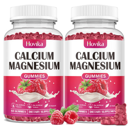 Calcium Magnesium Zinc Gummies 2:1 with D3 K2 B6 B12 – Vegan Raspberry 120
