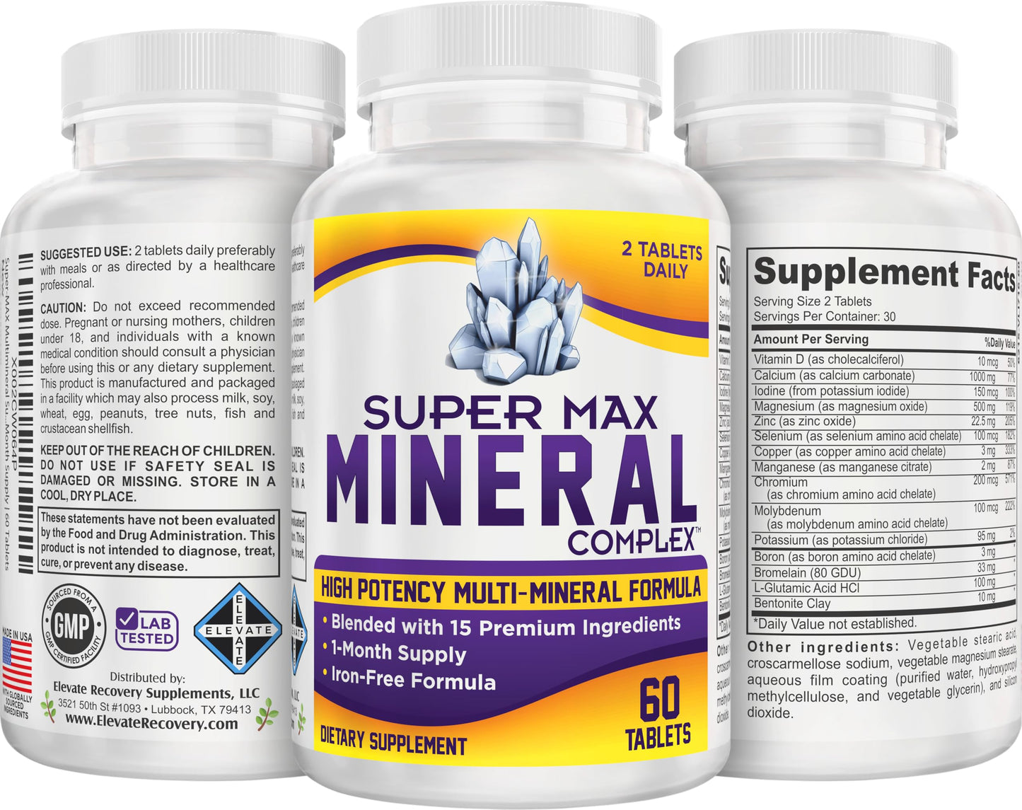 Super-MAX Multimineral (Iron Free) – 60 Tablets | All-in-1 Mineral Complex