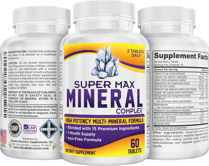Super-MAX Multimineral (Iron Free) – 60 Tablets | All-in-1 Mineral Complex