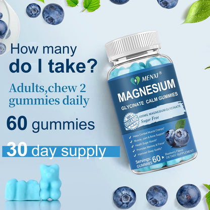 Magnesium Gummies 600mg per Serving | Glycinate 400mg + Malate 200mg