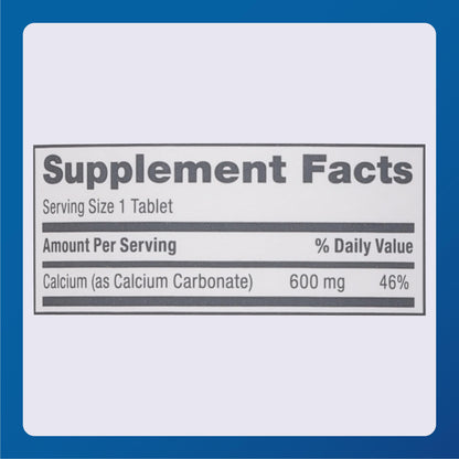 Major 600mg Calcium Tablets - Calcium Supplement (150 Count, 1 Pack)