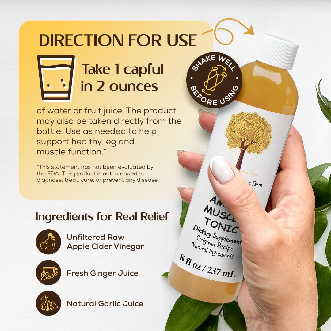 Caleb Treeze Old Amish Muscle Tonic 8 oz (Pack of 2) – Organic Cramp Relief