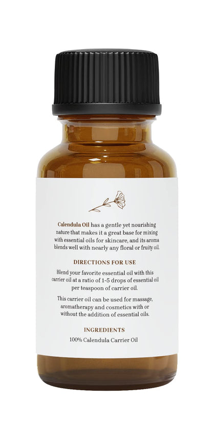Calendula Oil - Premium Carrier Oil for Skin, Face, Body & Hair | Hydrating, Vegan & Cruelty-Free | 1 Fl Oz