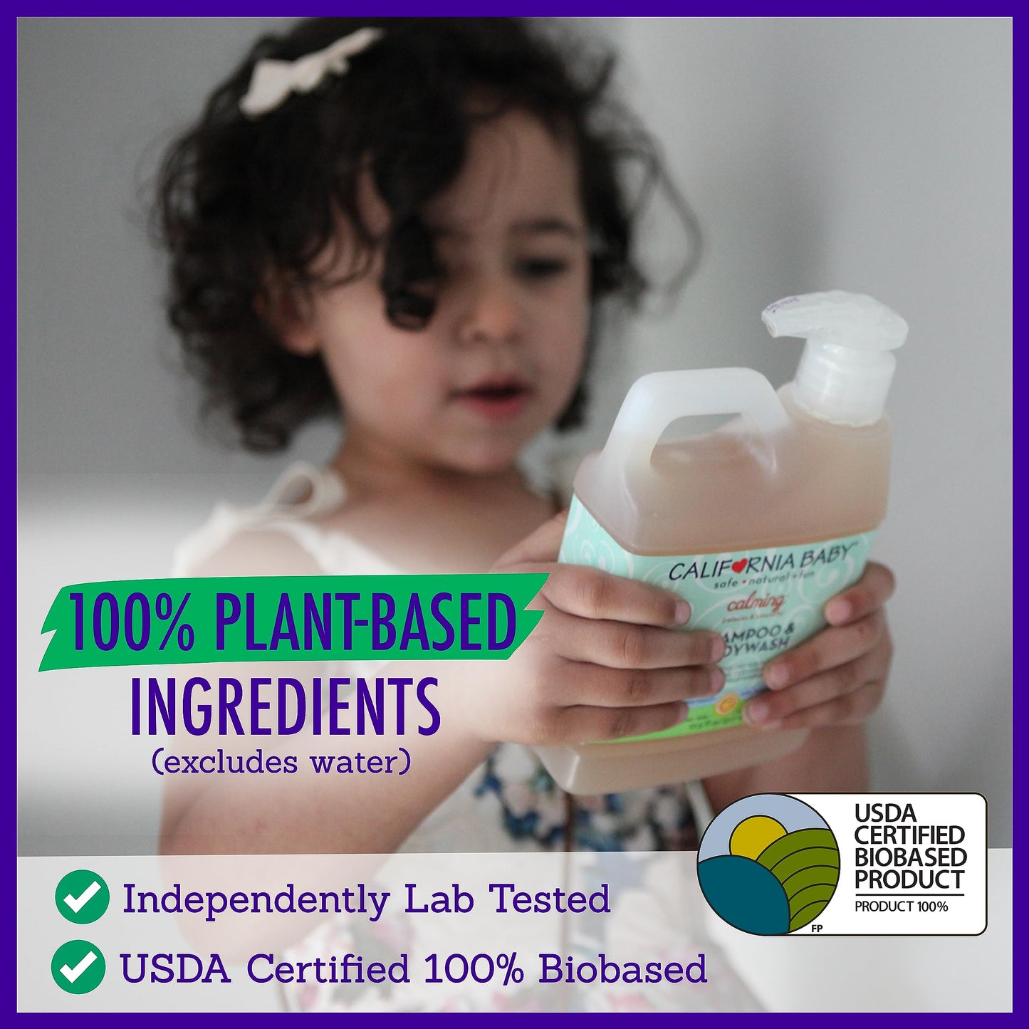 California Baby Calming Shampoo + Body Wash – 100% Plant-Based, Lavender, Hypoallergenic (517 mL / 17.5 oz)