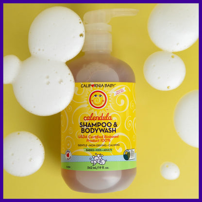 California Baby Calendula 2-in-1 Shampoo & Body Wash | Plant-Based & Hypoallergenic