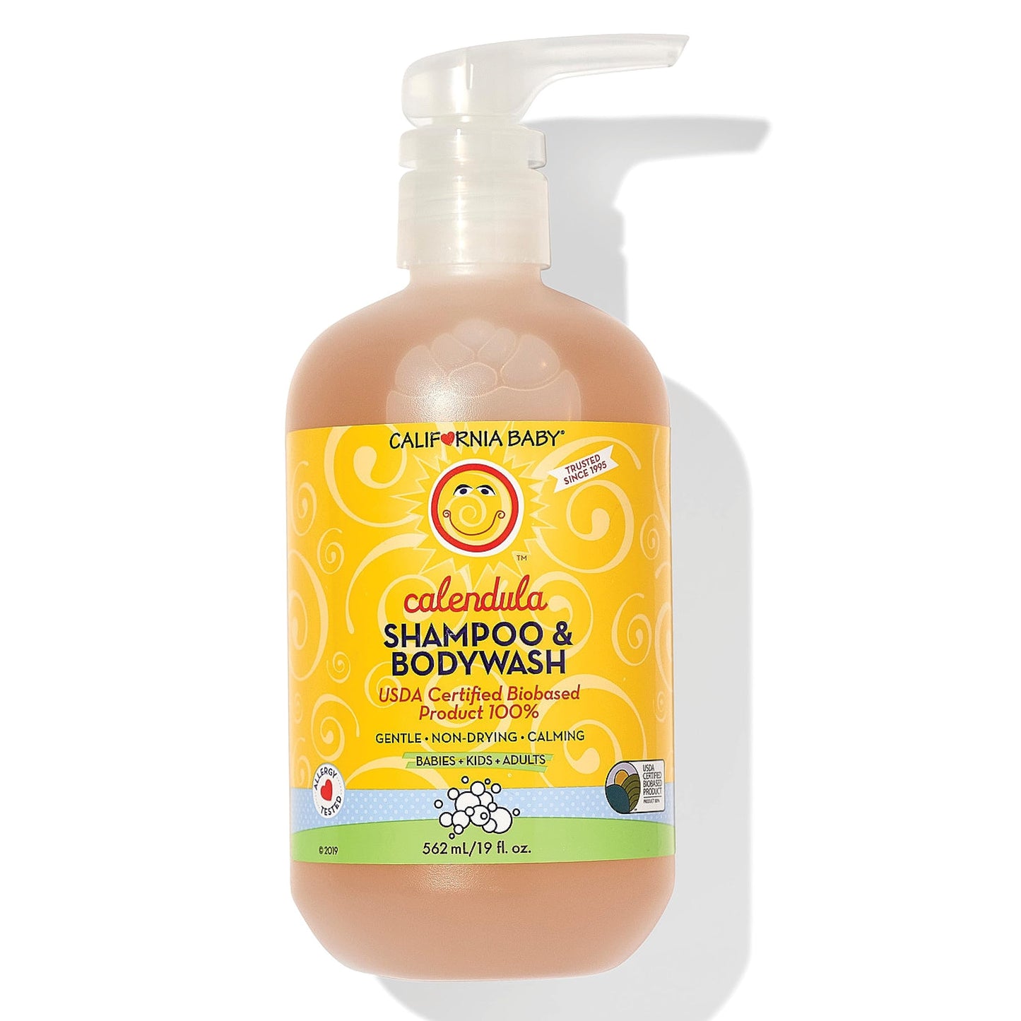 California Baby Calendula Shampoo & Body Wash – 100% Plant-Based, Hypoallergenic (562mL / 19oz)