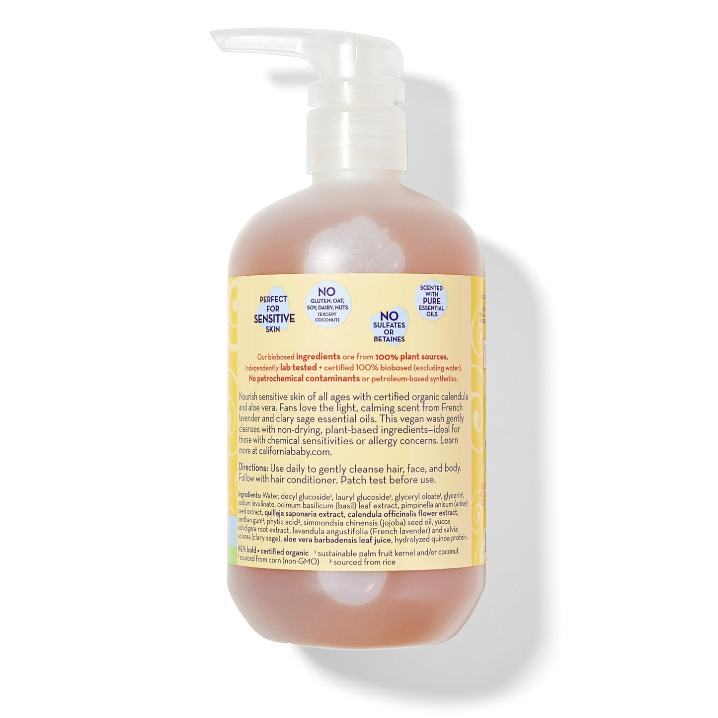 California Baby Calendula Baby Shampoo + Wash 2-Pack – Plant-Based, Hypoallergenic
