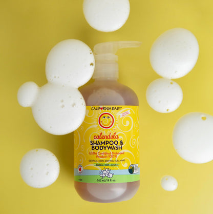 California Baby Calendula Baby Shampoo + Wash 2-Pack – Plant-Based, Hypoallergenic