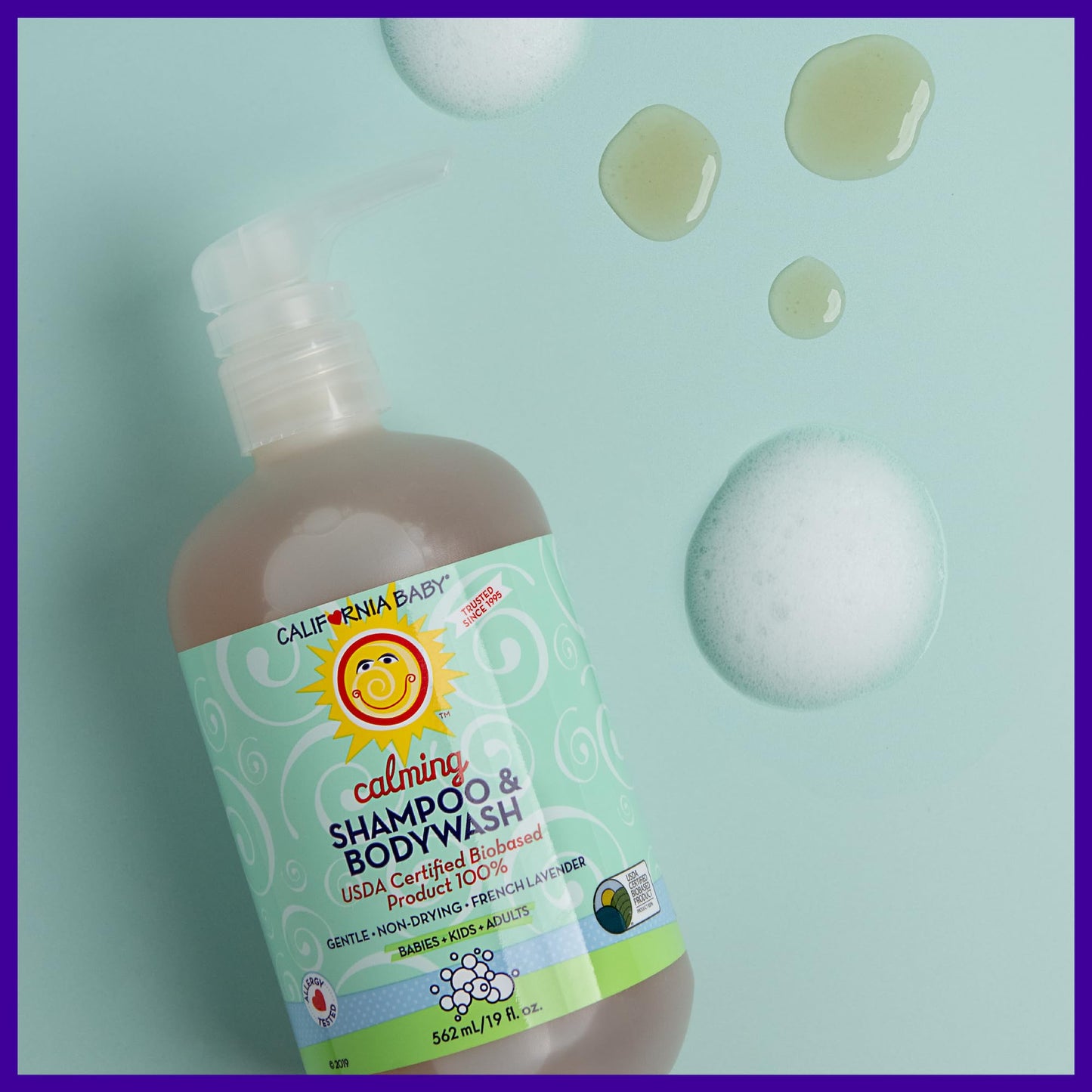California Baby Calming Baby Shampoo + Body Wash – 100% Plant-Based, Lavender, Hypoallergenic