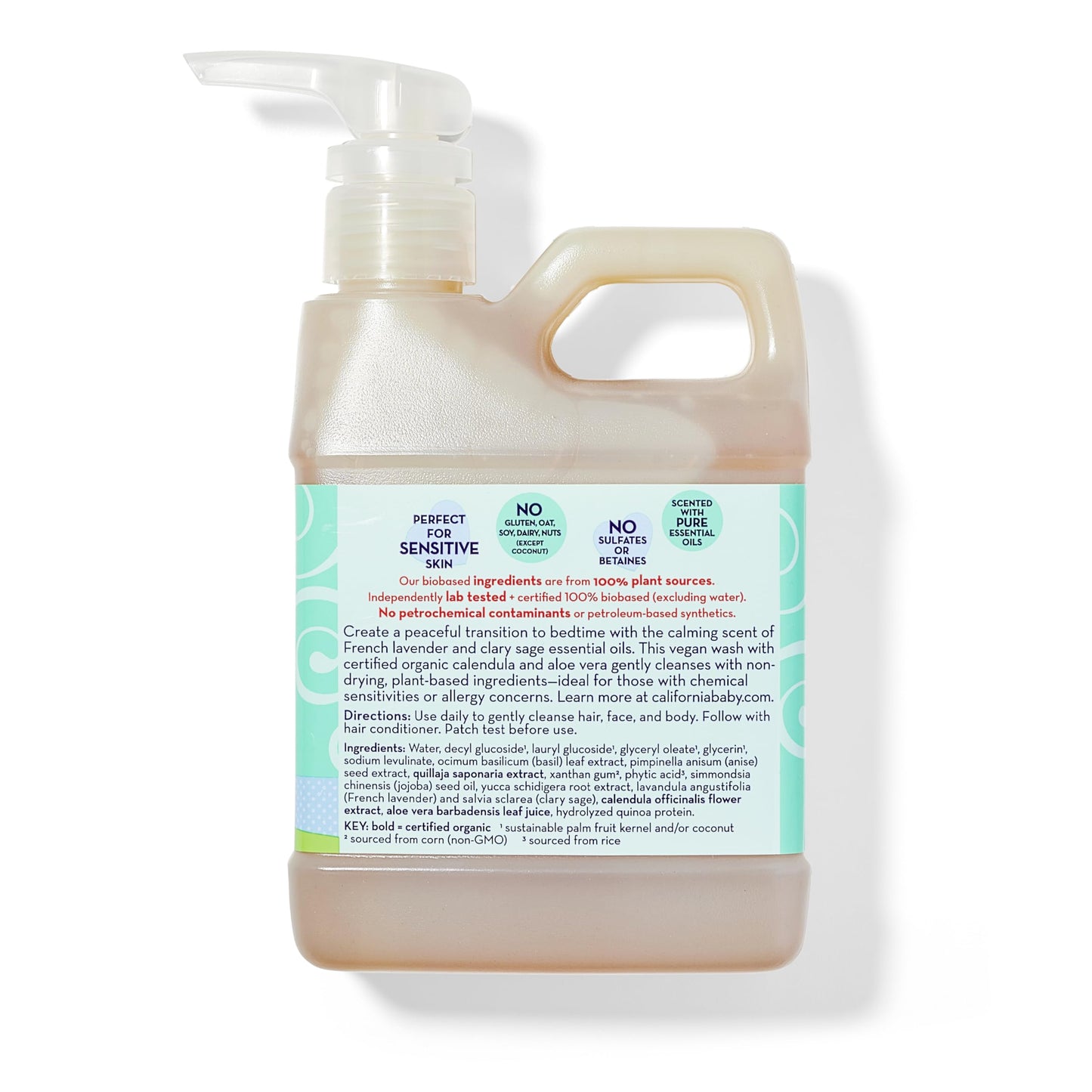 California Baby Calming Shampoo + Body Wash – 100% Plant-Based, Lavender, Hypoallergenic (517 mL / 17.5 oz)
