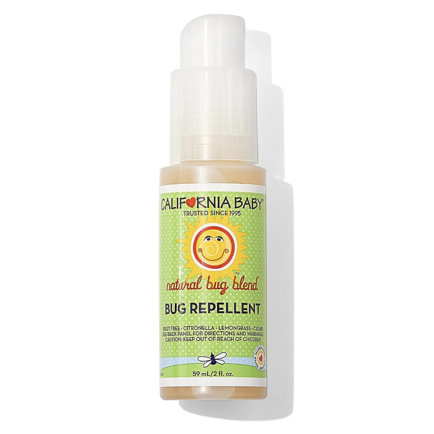 California Baby Natural Bug Repellent Spray | DEET-Free Citronella & Lemongrass | Baby & Adult Safe | 59 mL