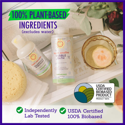 California Baby Super Sensitive Bubble Bath – Fragrance-Free, 100% Plant-Based (USDA Bio-Based) | Allergy-Friendly for Babies & Adults | 13 fl oz
