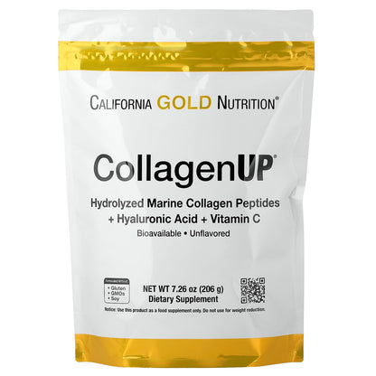 California Gold Nutrition CollagenUP® — Marine Collagen Peptides + Hyaluronic Acid & Vitamin C (Unflavored) 7.26 oz