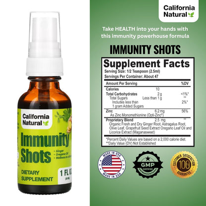 California Natural Immunity Shots 1oz – Organic Ginger & Oregano