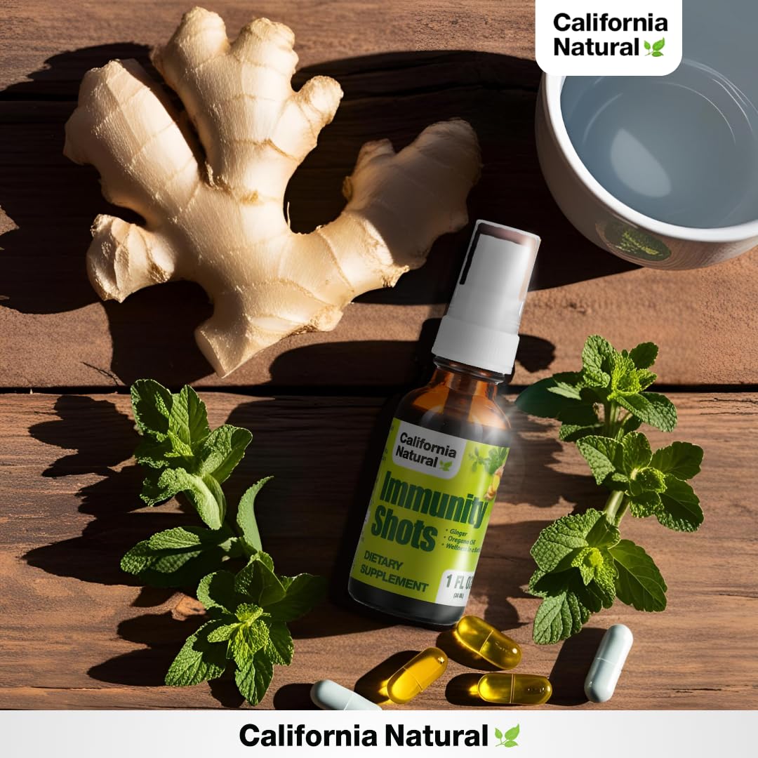 California Natural Immunity Shots 1oz – Organic Ginger & Oregano