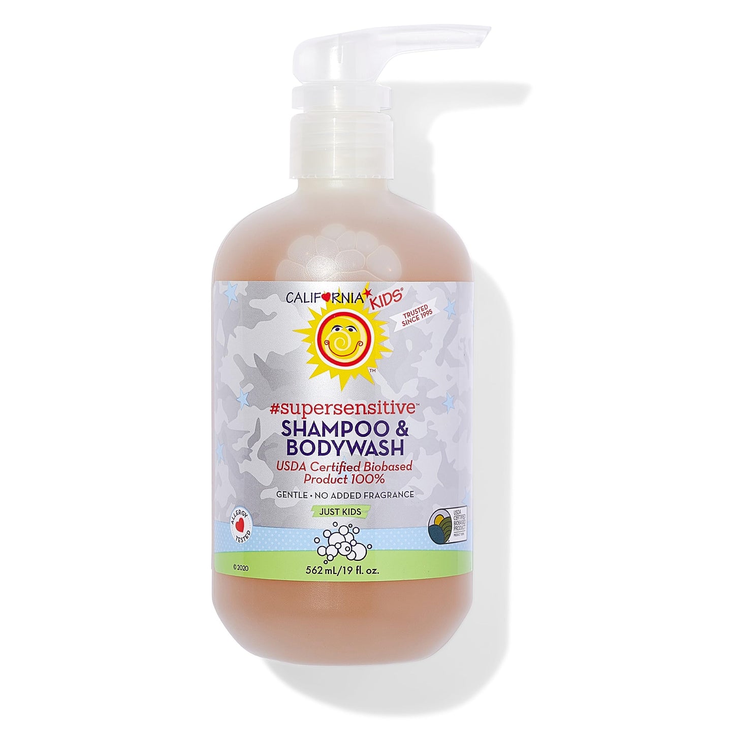 California Kids 2-in-1 Shampoo & Body Wash – Super Sensitive Unscented, 19 oz