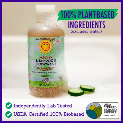 California Kids Shampoo + Body Wash | Chillax Lavender – 100% Plant-Based, Hypoallergenic, 8.5 oz