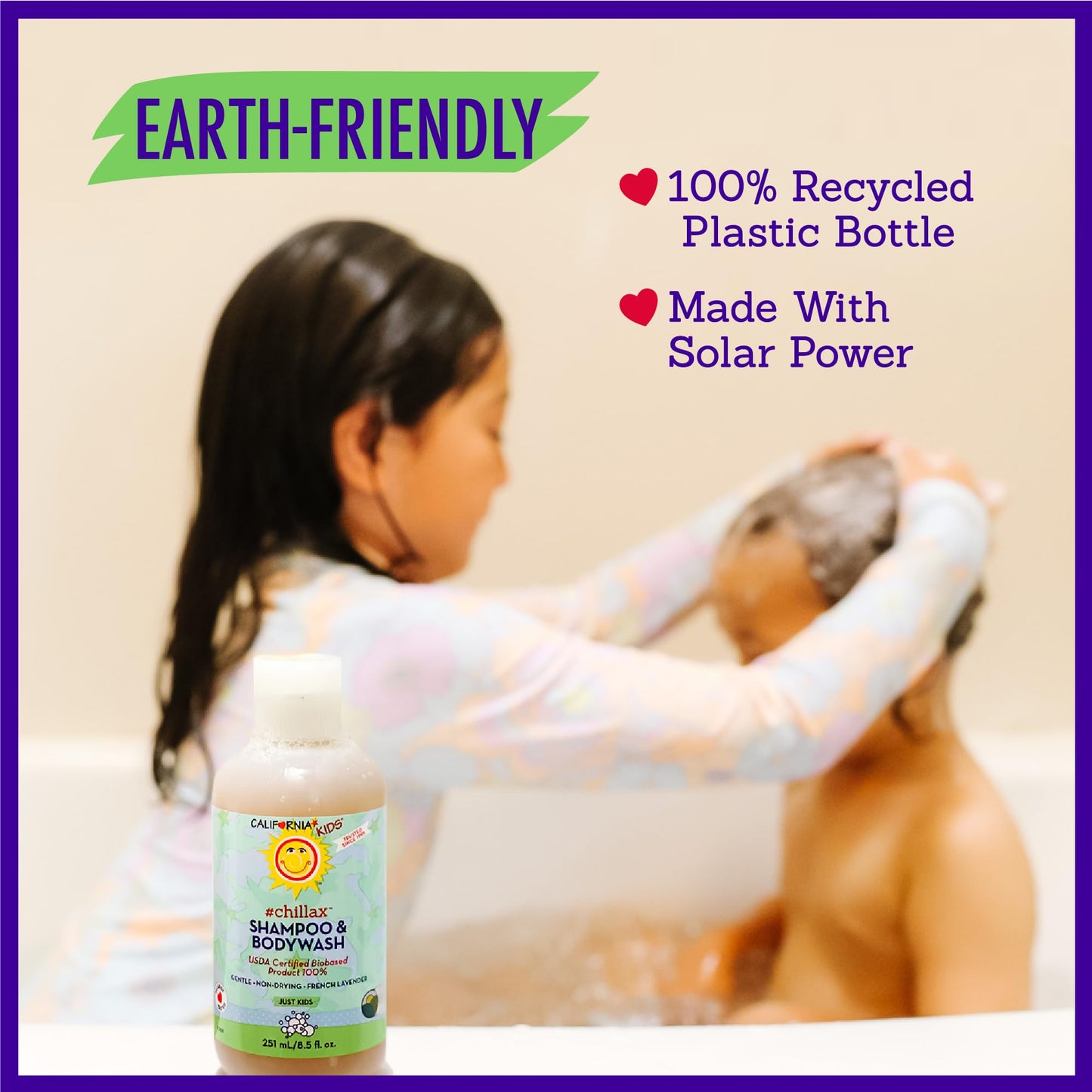 California Kids Shampoo + Body Wash | Chillax Lavender – 100% Plant-Based, Hypoallergenic, 8.5 oz