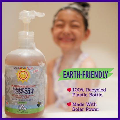 California Kids 2-in-1 Shampoo & Body Wash – Super Sensitive Unscented, 19 oz