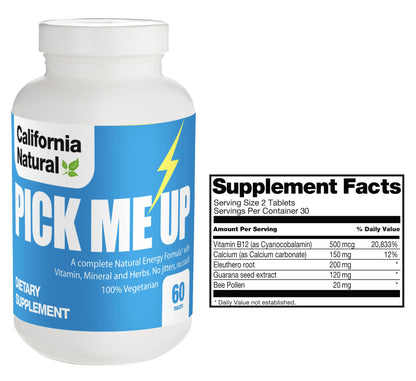 California Natural Pick Me Up Vitamin, 60 Count – Mild Energy