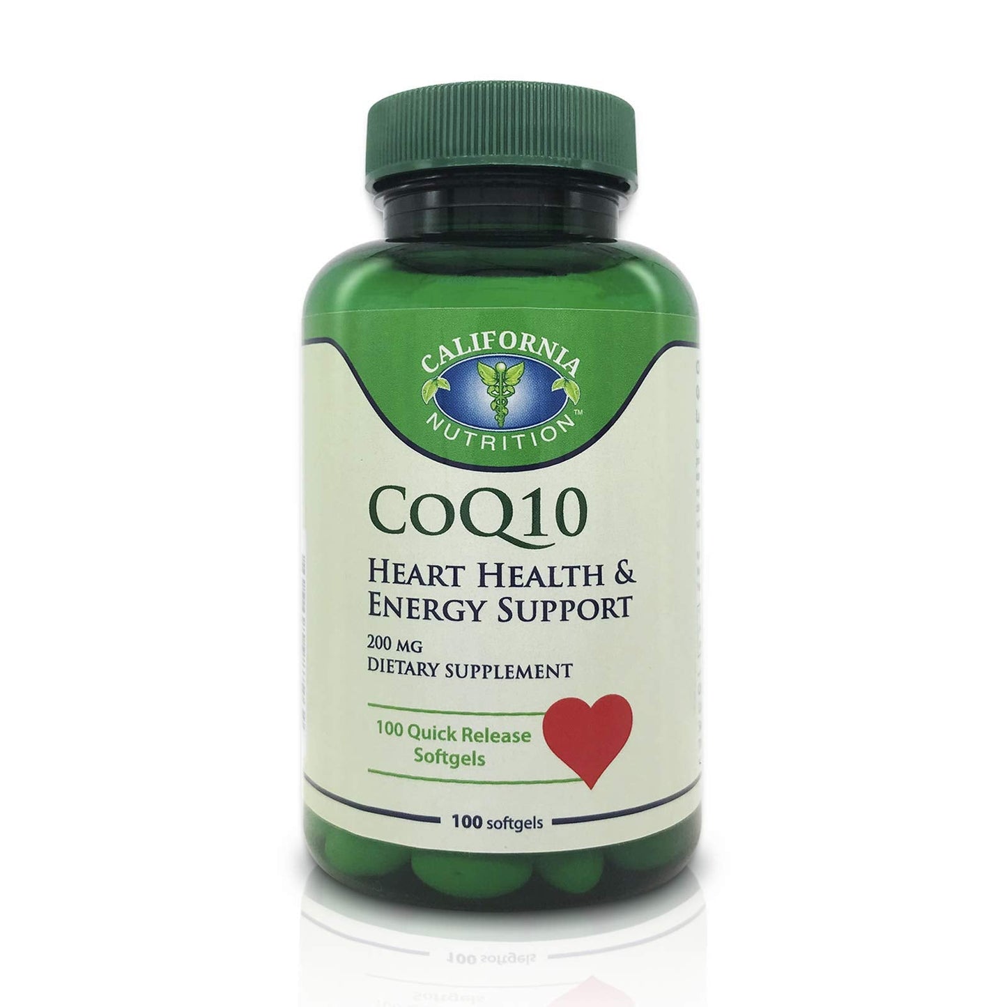 California Nutrition CoQ10 200mg Softgels – High-Absorption CoQ10 (100-Count)